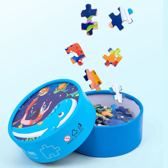 Round Box Jigsaw Puzzles (Set of 2)