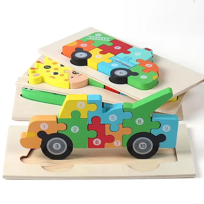 Numbered Animal & Vehicle Puzzles (Set of 2)