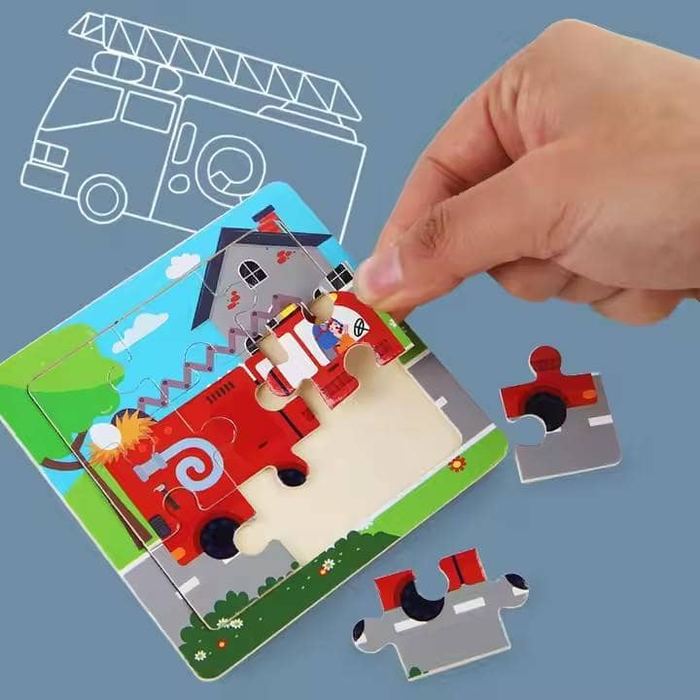 Wooden Jigsaw Puzzles (Set of 7)