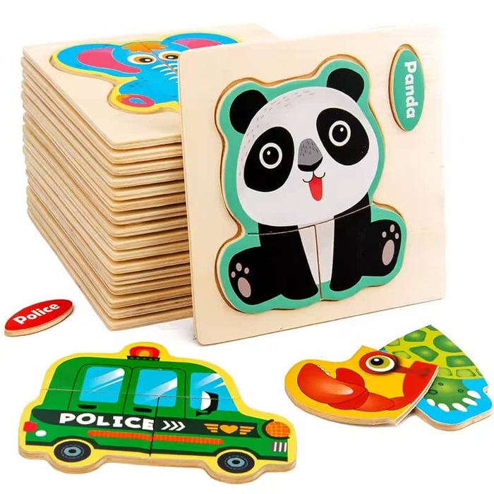 Wooden Matching Frame Puzzles (Set of 4)