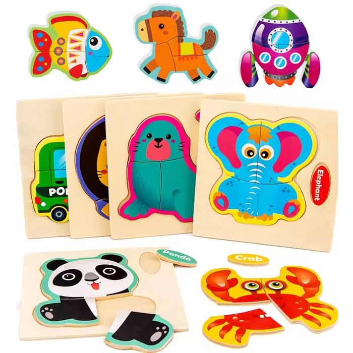 Wooden Matching Frame Puzzles (Set of 4)